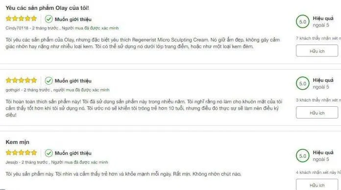 Đánh giá từ khách hàng sử dụng trên trang Target Đánh giá từ khách hàng sử dụng trên trang Target (Ảnh: Internet)