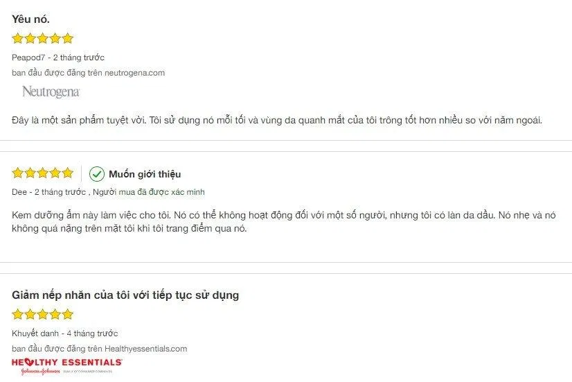 Đánh giá từ khách hàng trên trang Target Đánh giá từ khách hàng trên trang Target (Ảnh: Internet)