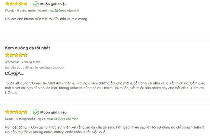 Đánh giá từ khách hàng trên trang Target Đánh giá từ khách hàng trên trang Target (Ảnh: Internet)