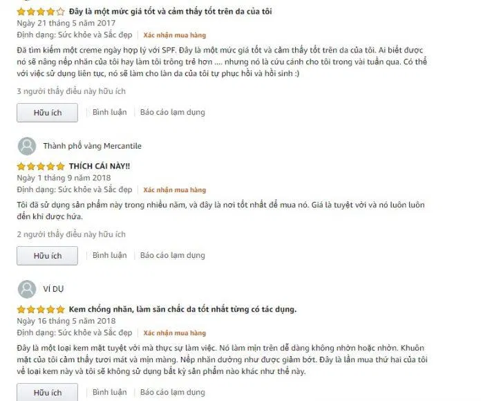 Đánh giá từ khách hàng trên Amazon (Ảnh: Internet)
