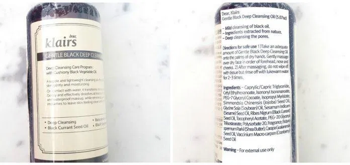 dầu tẩy trang Klairs Gentle Black Deep Cleansing Oil (ảnh: Internet)