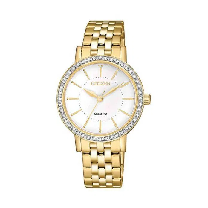 Citizen EI3042-50P sử dụng bộ máy pin hoạt động chính xác và bền bỉ và mặt kính khoáng cứng chịu lực tốt. (Nguồn: internet).