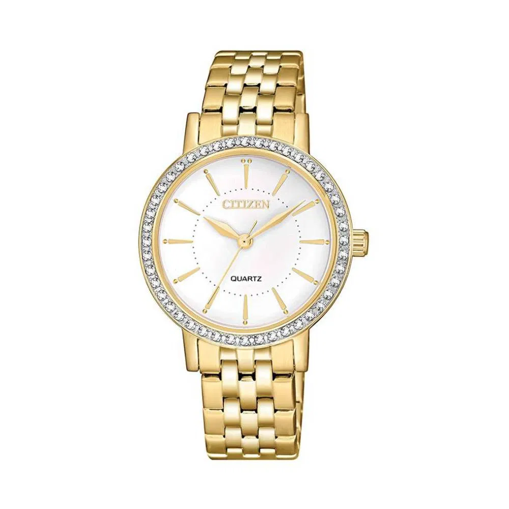 Citizen EI3042-50P sử dụng bộ máy pin hoạt động chính xác và bền bỉ và mặt kính khoáng cứng chịu lực tốt. (Nguồn: internet).