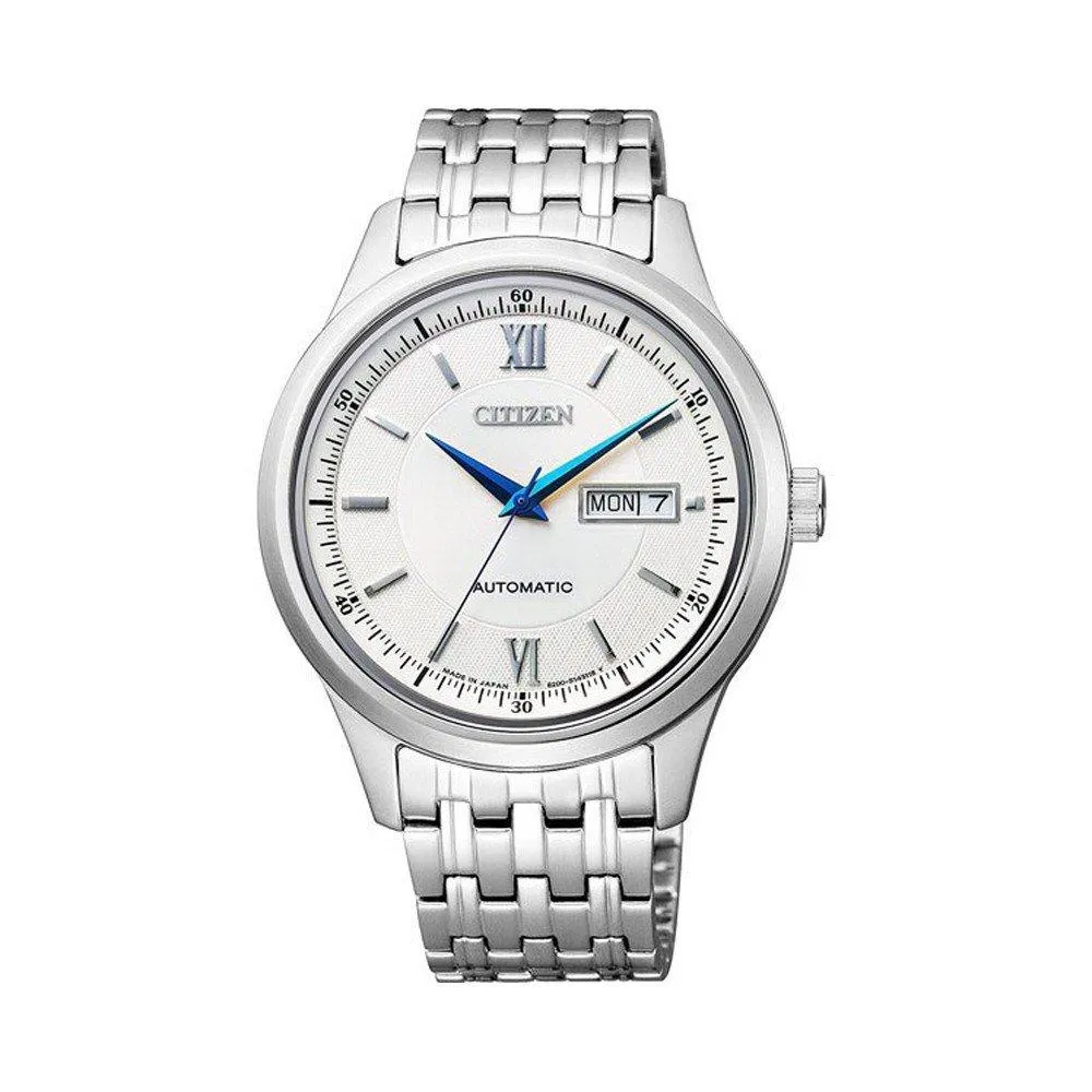 Đồng hồ Citizen NY4051-51A có điểm nhấn là kim đồng hồ màu xanh dương ánh kim. (nguồn: internet).