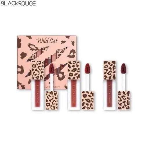 Set son Black Rouge Wild Cat Air Fit Velvet Mini Kit có thiết kế họa tiết mèo bengal cực kì cá tính. (nguồn: Internet)