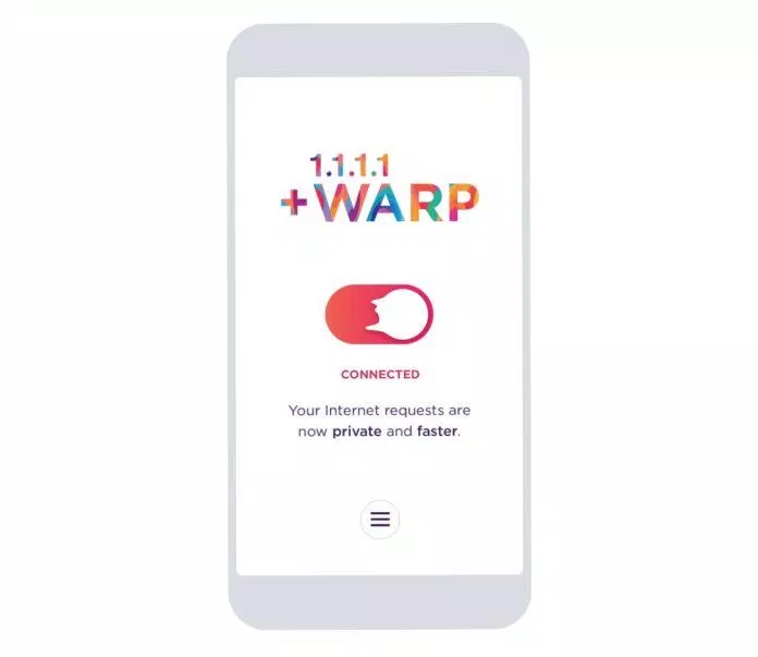 Ứng dụng VPN WARP. Ảnh: internet Ứng dụng VPN WARP. Ảnh: internet