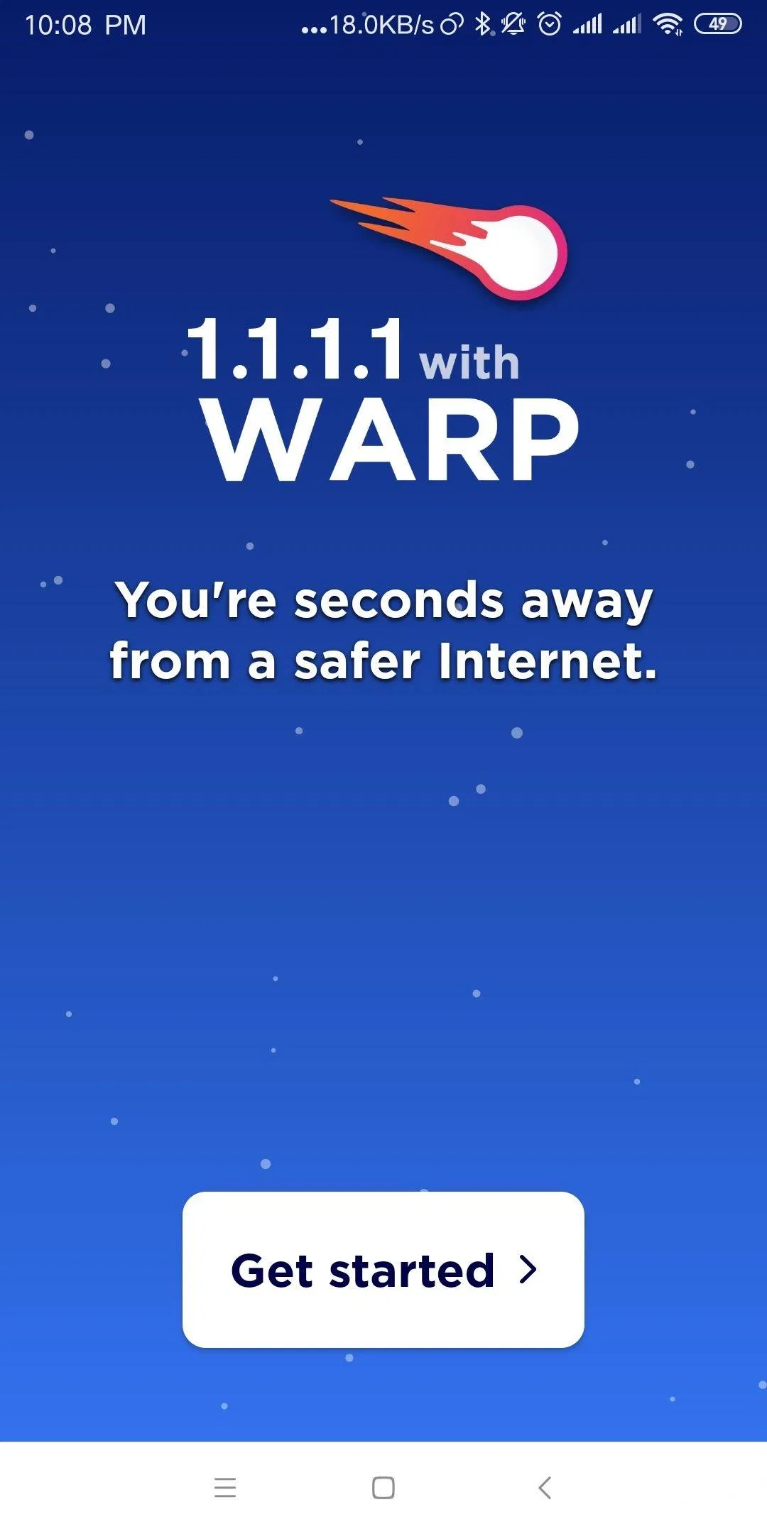 Đây là giao diện đầu tiên của ứng dụng, click vào nút Get Started để bắt đầu