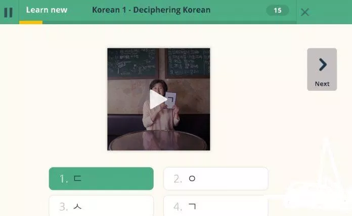 Học từ vựng tiếng Hàn trong Memrise. Nguồn: internet.
