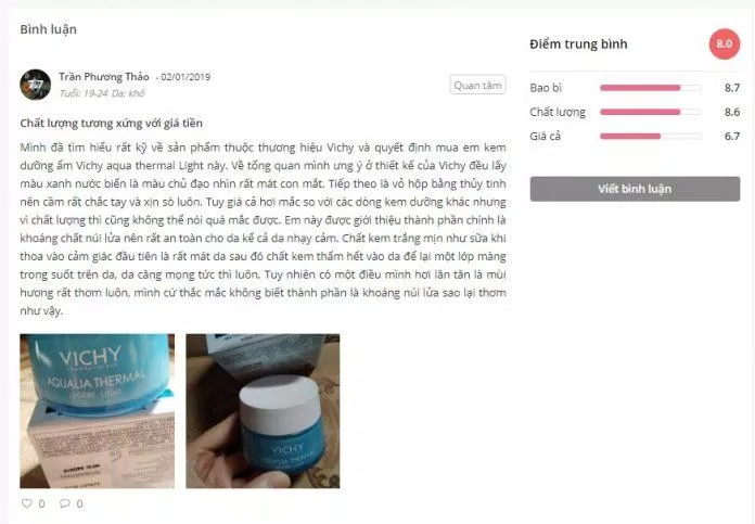 Đánh giá của khách hàng tại Sheis (ảnh: BlogAnChoi)