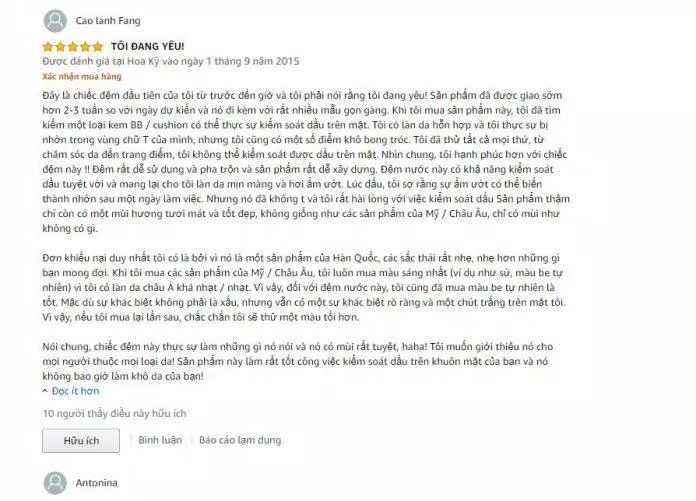 Đánh giá của khách hàng dùng sản phẩm trên trang amazon (nguồn ảnh: BlogAnChoi).