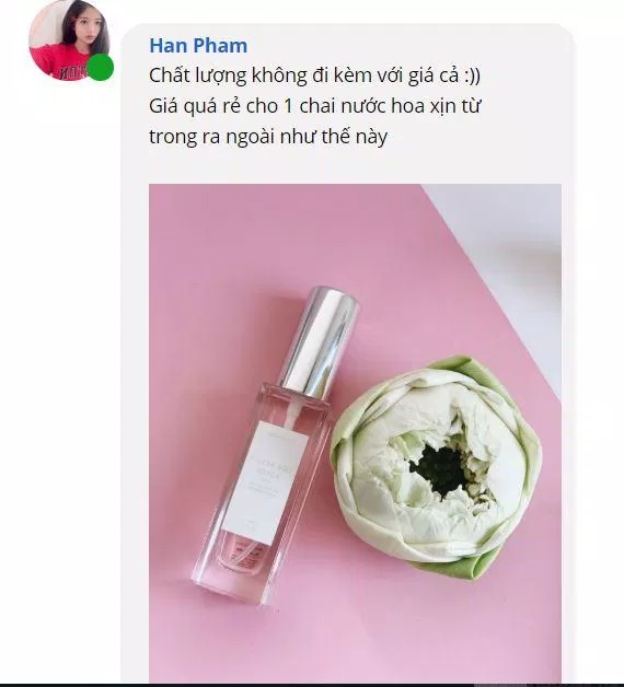 Chất lượng không hề thua kém những chai nước hoa đắt tiền. (Nguồn: Internet)