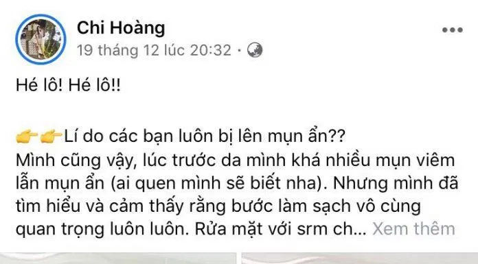 Đánh giá tích cực mà Chi Hoàng dành cho gel tẩy tế bào chết lên men tự nhiên SEXYLOOK Enzyme Exfoliating Gel
