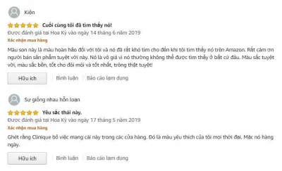 Đánh giá từ khách hàng sử dụng trên trang Amazon Đánh giá từ khách hàng sử dụng trên trang Amazon (Ảnh: Internet)