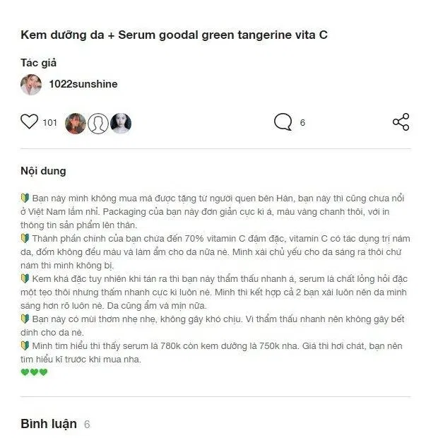 Khách hàng cực kỳ thích độ thẩm thấu nhanh của sản phẩm và có được làn da sáng rõ sau một thời gian sử dụng. (Nguồn: BlogAnChoi).