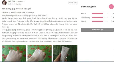 đánh giá kem trị thâm avene