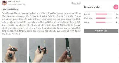 đánh giá kem trị thâm the body shop