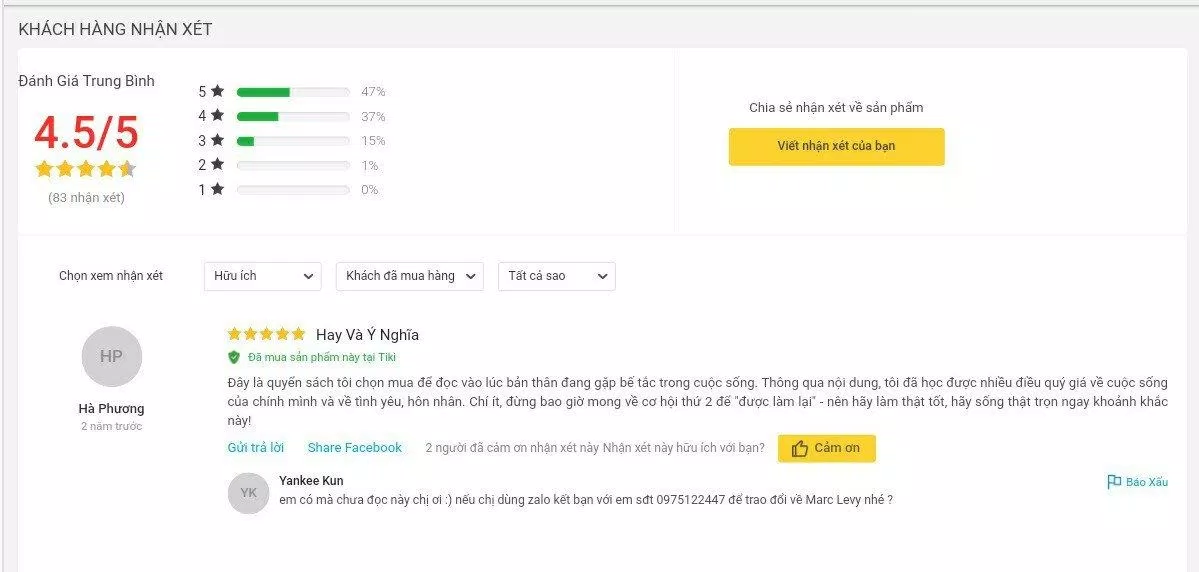 Đánh giá của người đọc trên Tiki về cuốn tiểu thuyết Nếu Như Được Làm Lại Đánh giá của người đọc trên Tiki về cuốn tiểu thuyết Nếu Như Được Làm Lại