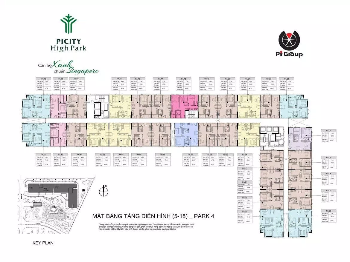 Mặt bằng tầng điển hình Park 4 dự án Picity High Park