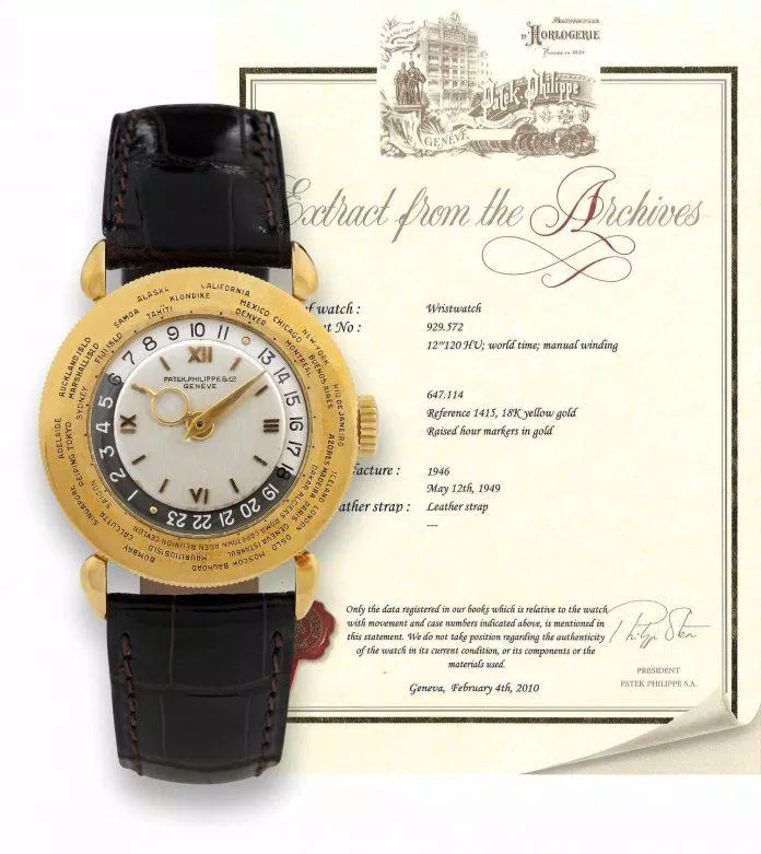 Patek Philippe World Time Ref. 1415 giữ vị trí trong số 58 đồng hồ đắt nhất thế giới. (Nguồn: Internet).