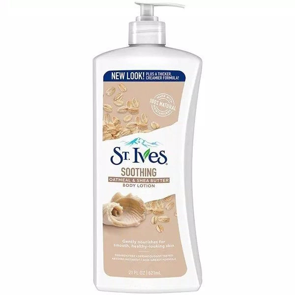 Sữa dưỡng thể St.Ives Soothing Oatmeal and Shea Butter Body Lotion với thiết kế đơn giản, tiện lợi sữa dưỡng thể