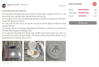 Đánh giá của khách hàng tại Sheis (ảnh: BlogAnChoi)