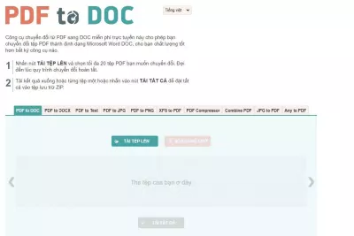 Chọn định dạng file muốn chuyển đổi và tải tệp tin lên. Ảnh: BlogAnChoi