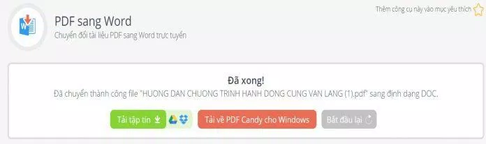 Bạn có thể lựa chọn tải file Word về máy hoặc đưa lên Google Drive và Dropbox. Ảnh: BlogAnChoi