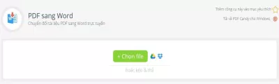 Tiếp đó bạn nhấn vào "Chọn file" để tải tập tin PDF lên từ máy tính, ngoài ra bạn có thể tải PDF lên từ Google Drive và Dropbox. Ảnh: BlogAnChoi