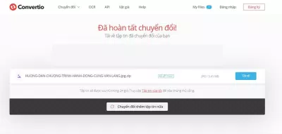 Sau khi hoàn tất quá trình chuyển đổi thì bạn có thể tải file về ngay. Ảnh: BlogAnChoi