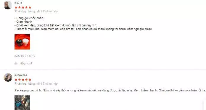 Một số đánh giá của khách hàng trên Shopee đánh giá