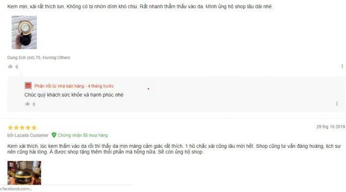 Đánh giá từ khách hàng sử dụng sản phẩm trên trang Lazada Đánh giá từ khách hàng sử dụng sản phẩm trên trang Lazada (Ảnh: BlogAnChoi)