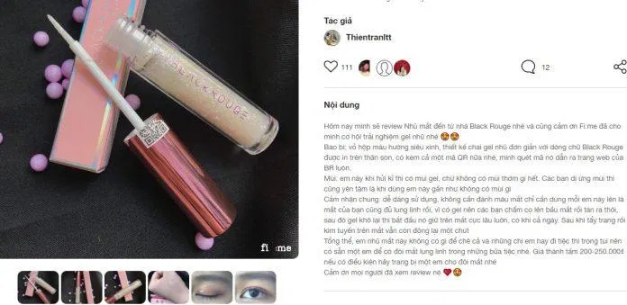 Nhận xét từ một khách hàng đã sử dụng sản phẩm trên trang Fime.vn Nhận xét từ một khách hàng đã sử dụng sản phẩm trên trang Fime.vn (Ảnh: BlogAnChoi)