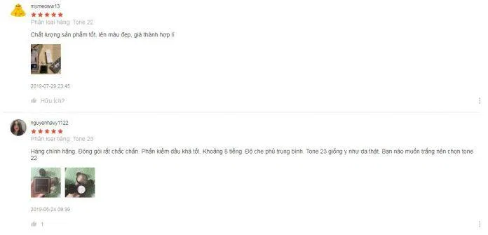 Đánh giá của khách hàng sử dụng sản phẩm trên trang Shopee (nguồn ảnh: BlogAnChoi).