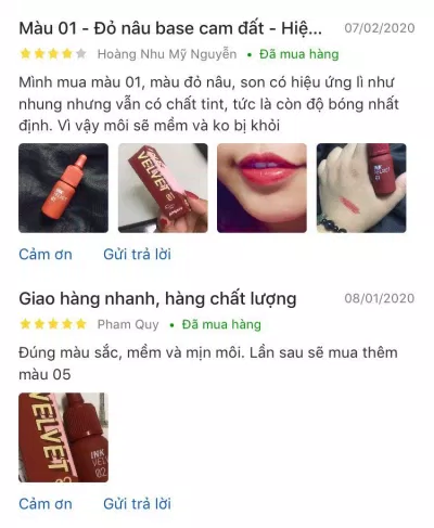 Đánh giá của khách hàng trên Tiki (nguồn: Internet).