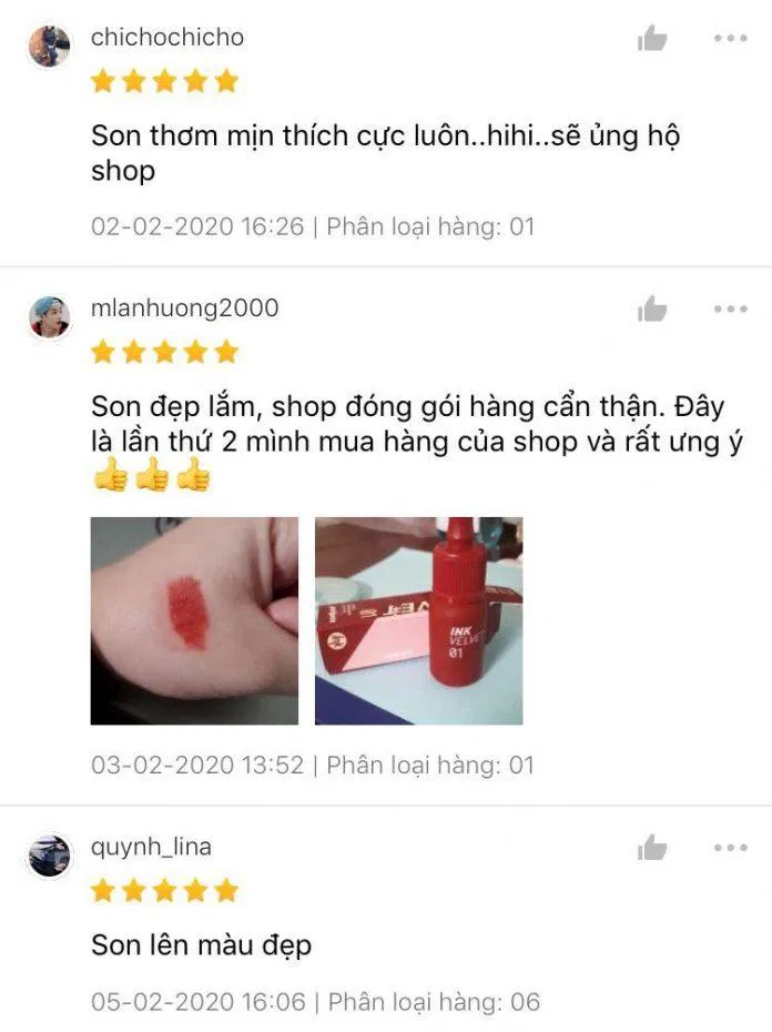 Đánh giá của khách hàng trên Shopee (nguồn: Internet).