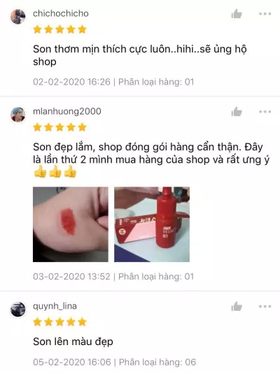 Đánh giá của khách hàng trên Shopee (nguồn: Internet).
