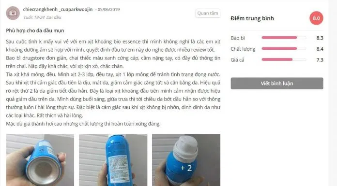 Đánh giá của khách hàng trên trang Sheis. (nguồn: BlogAnChoi)