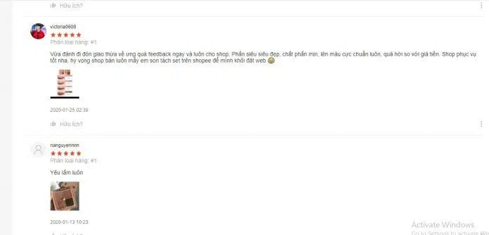 Review của khách hàng trên Shopee (Ảnh: BlogAnChoi) Review của khách hàng trên Shopee