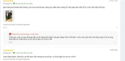 Review đánh giá của khách hàng sử dụng sản phẩm làm sạch sâu da của Vichy tại Lazada. (Ảnh: BlogAnChoi) Review đánh giá của khách hàng sử dụng sản phẩm làm sạch sâu da của Vichy tại Lazada. (Ảnh: BlogAnChoi)