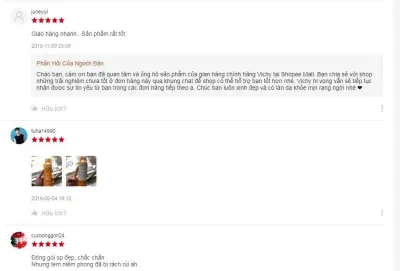 Review đánh giá của khách hàng xịt chống nắng toàn thân Vichy tại Shopee. (Ảnh: BlogAnChoi) Review đánh giá của khách hàng xịt chống nắng toàn thân Vichy tại Shopee. (Ảnh: BlogAnChoi)