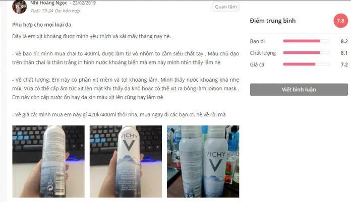 Không cần bàn cãi gì nữa, xịt khoáng Vichy chính là sản phẩm "must have" của mọi cô nàng rồi nhỉ. (Ảnh: BlogAnChoi) Không cần bàn cãi gì nữa, xịt khoáng Vichy chính là sản phẩm "must have" của mọi cô nàng rồi nhỉ. (Ảnh: BlogAnChoi)