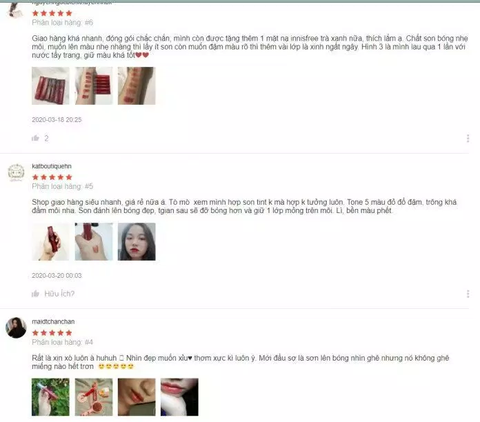 Các đánh giá tích cực từ các khách hàng trên Shopee (nguồn: BlogAnChoi)