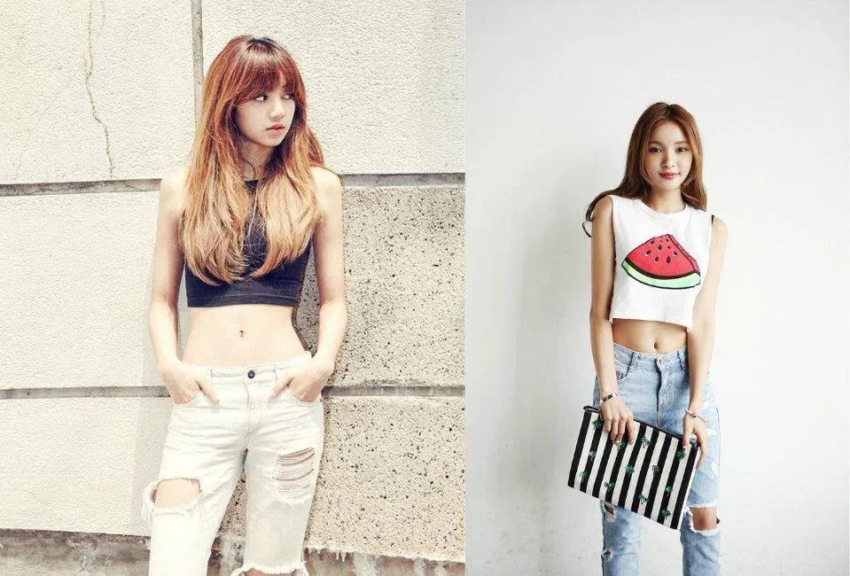 Áo croptop kết hợp cùng quần jeans rách. (Nguồn: Internet)