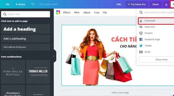 thiết kế ảnh đẹp với canva