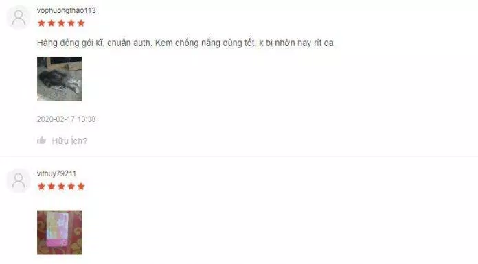 Đánh giá của khách hàng sử dụng sản phẩm trên trang Shopee (nguồn ảnh: BlogAnChoi).
