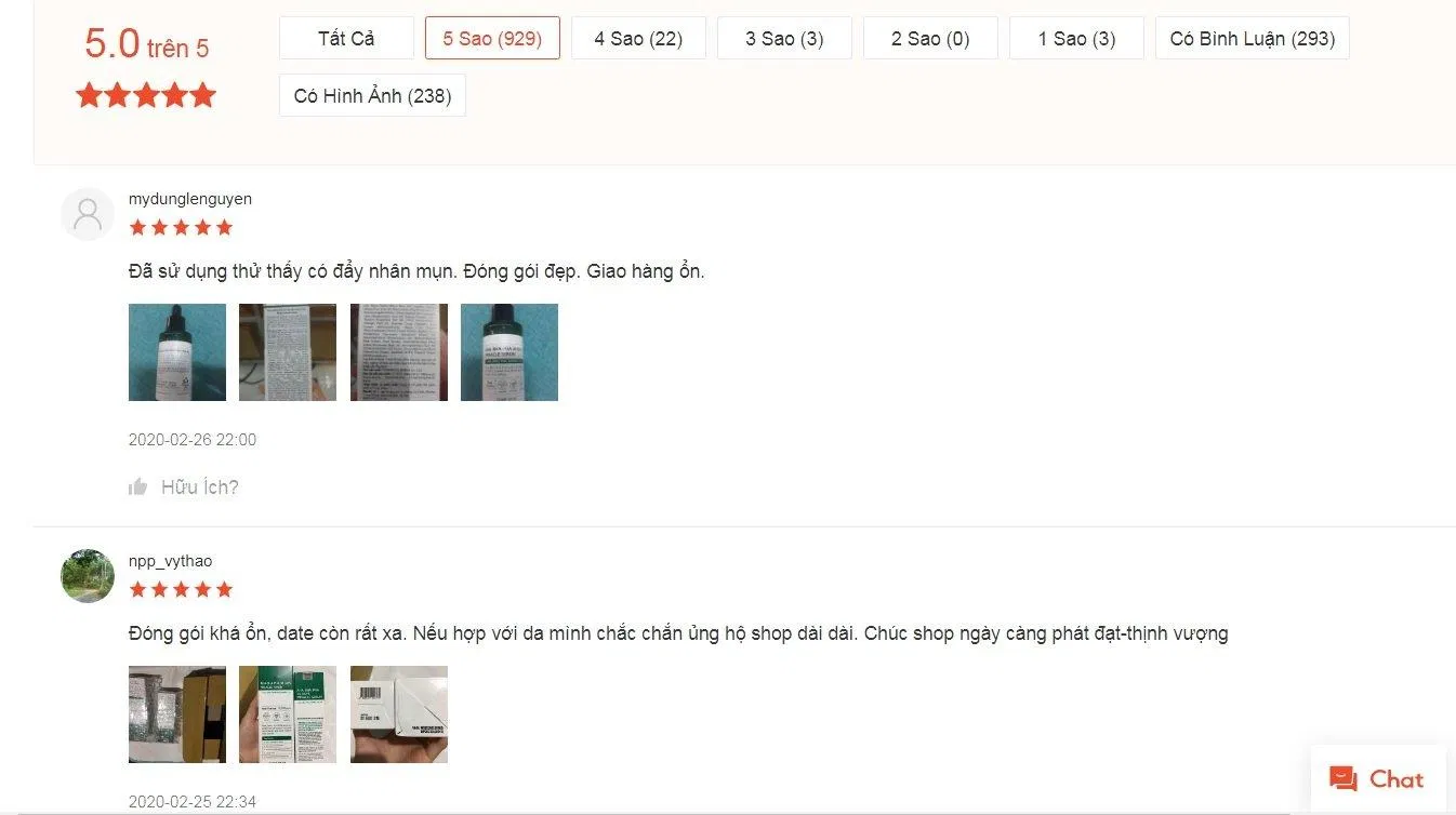 Khách hàng đánh giá rất tích cực về tinh chất trị mụn Some By Mi AHA-BHA-PHA 30 Days Miracle Serum trên Shopee đánh giá some by mi