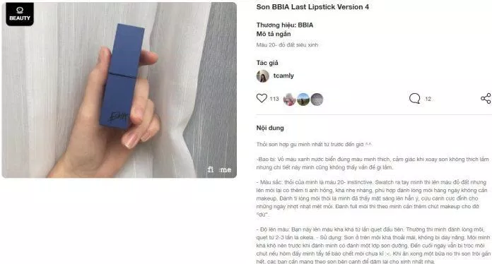Đánh giá từ khách hàng sử dụng sản phẩm trên trang Fime.vn Đánh giá từ khách hàng sử dụng sản phẩm trên trang Fime.vn (Ảnh: BlogAnChoi)