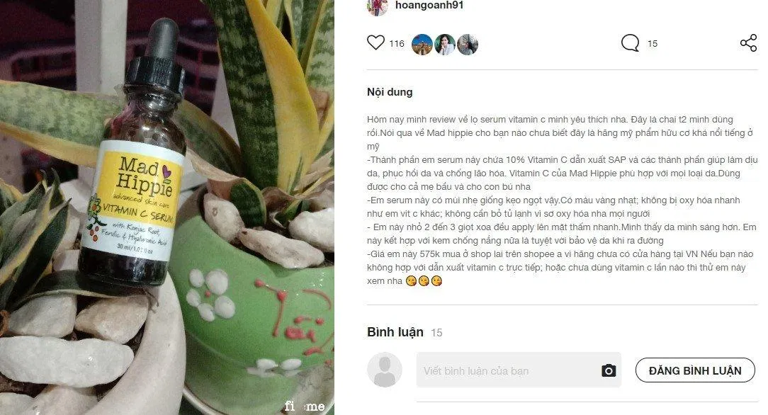 Nhận xét từ một khách hàng sử dụng sản phẩm trên Fime.vn Nhận xét từ một khách hàng sử dụng sản phẩm trên Fime.vn (Ảnh: BlogAnChoi)