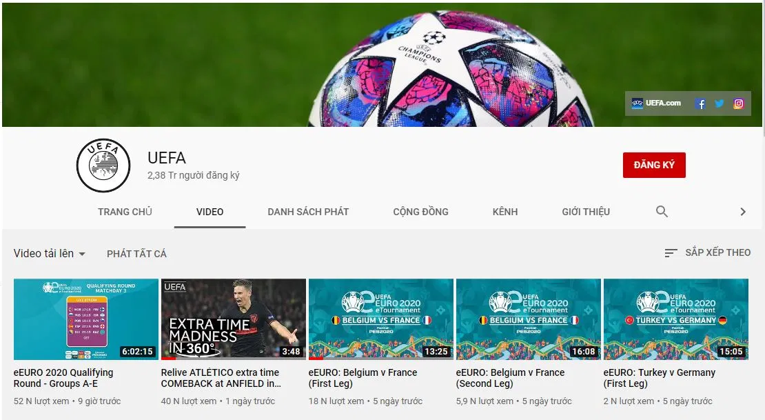 Youtube thể thao