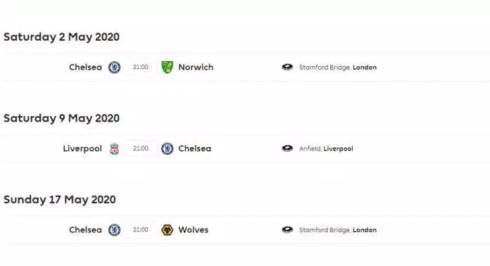 Lịch thi đấu bóng đá của Chelsea Lịch thi đấu bóng đá của Chelsea